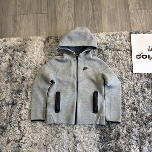 Nike Tech Fleece Hoodie Boys Full-Zip Extended Size M+ Gray FD3286-063 $105 MSRP